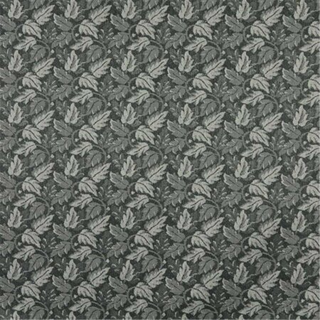 FINE-LINE 54 in. Wide Black- Leaf Floral Heavy Duty Crypton Commercial Grade Upholstery Fabric, Black, 54 in. FI2933962